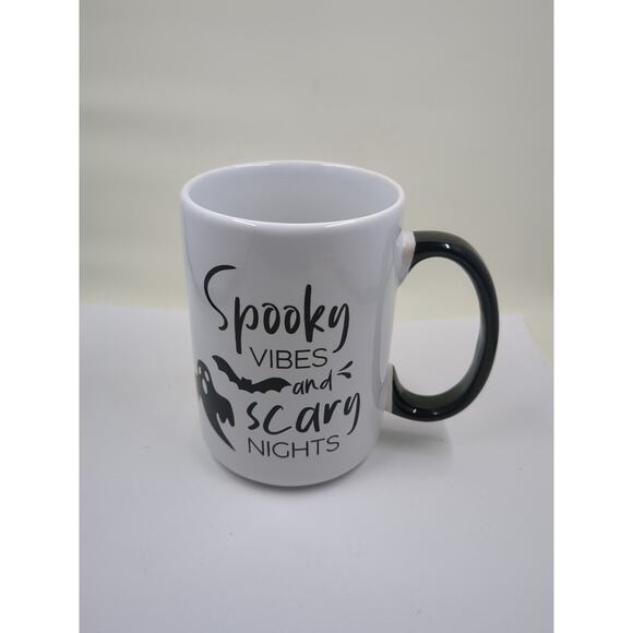 Gibson Home Spooky Vibes & Scary Nights 16oz White Ghost Coffee Mug Cup New - Picture 4 of 7